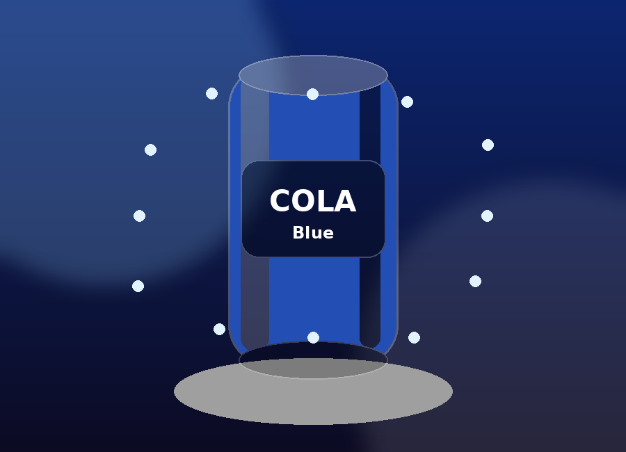 Generic blue cola drink visual